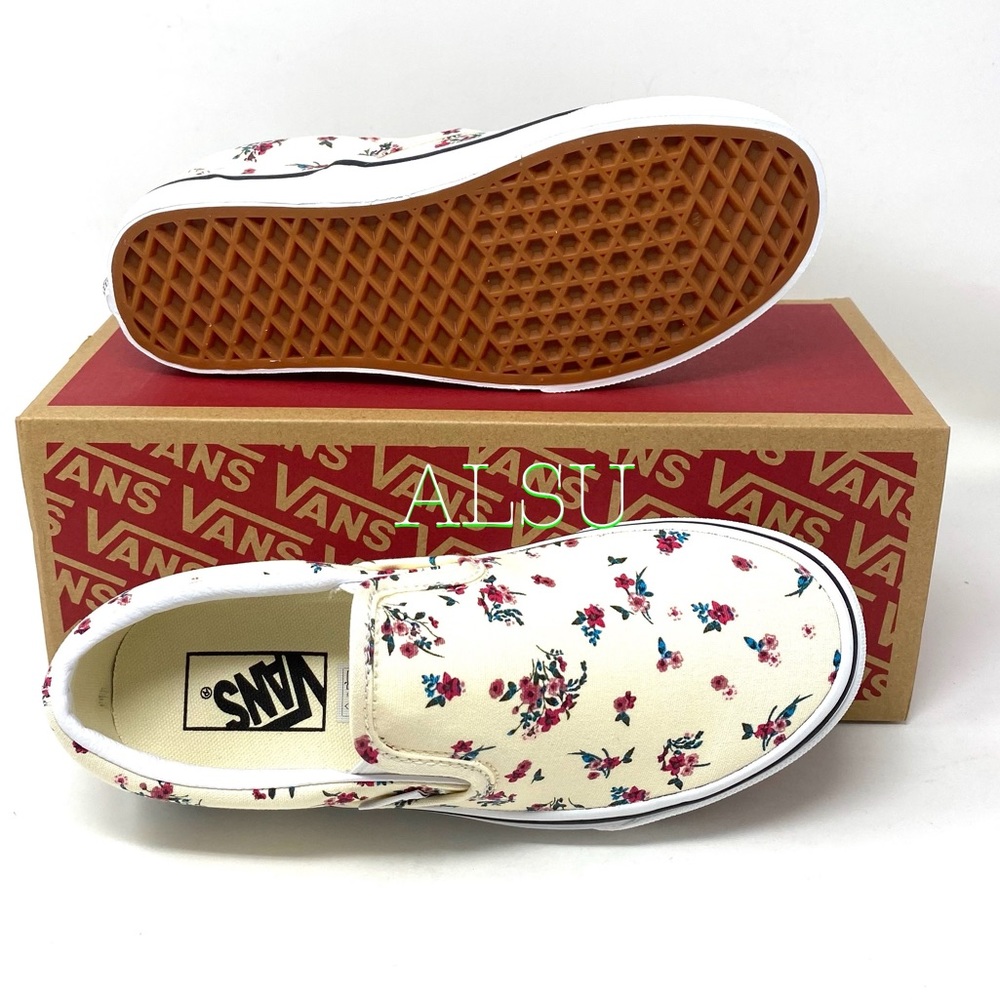 VANS Classic Slip On Ditsy Floral White Canvas Men’s Sneakers Size VN0A4U3816Z - Picture 2 of 9
